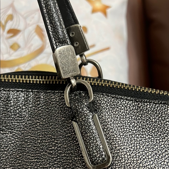 Coach Black metallic Leather hand Bag - Picture 9 of 16